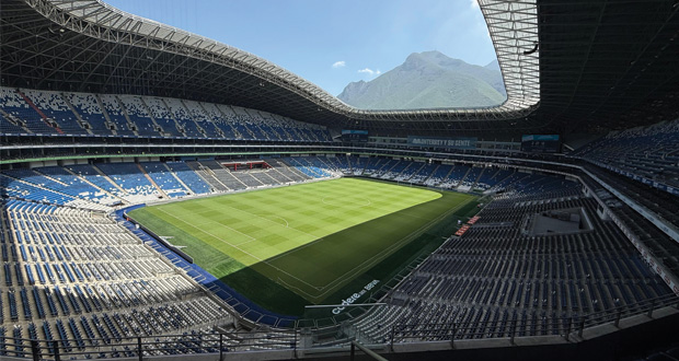 stadium with mountain