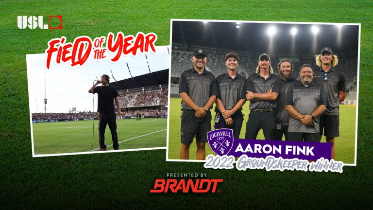 USL Groundskeeper of the Year Aaron Fink